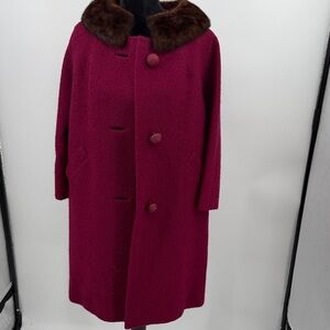 Brynwood vintage wool trench Coat with Fur Collar from Rich’s dept store